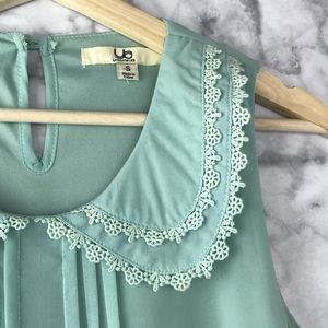 Ya Los Angeles Silk Pleated Floral Collar Dress